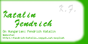 katalin fendrich business card